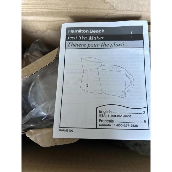 Hamilton Beach 2 QT Iced Tea Maker W/Auto Shut-Off Model 40911 Open Box New - Picture 8 of 10
